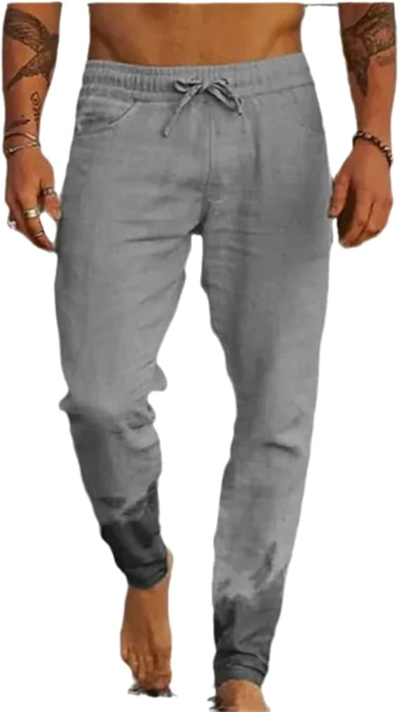 Pantalones holgados de algodón y lino