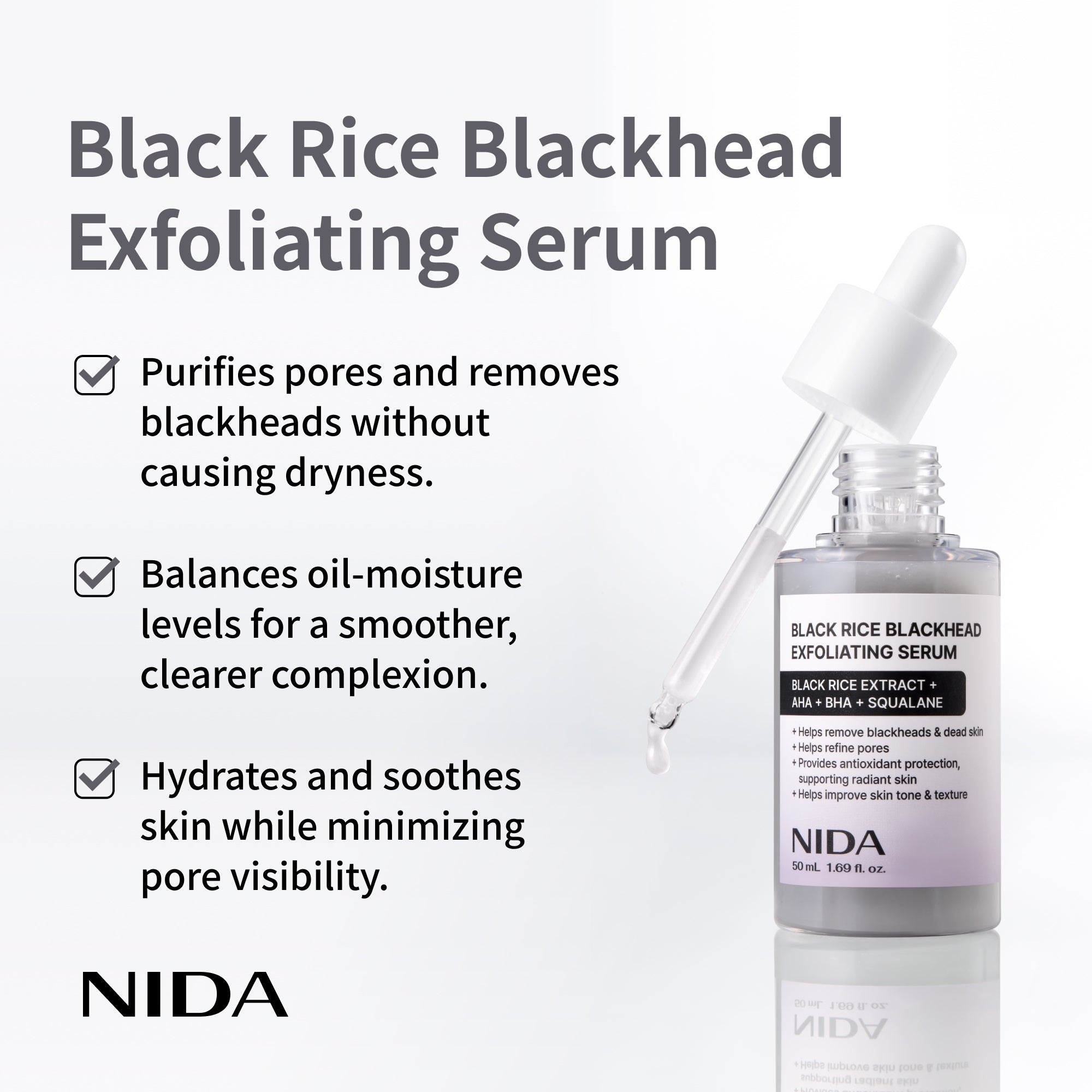 Paquete dúo de sueros exfoliantes blancos y negros NIDA