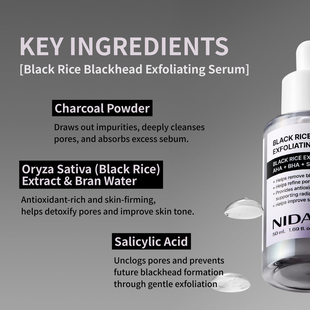 Paquete dúo de sueros exfoliantes blancos y negros NIDA