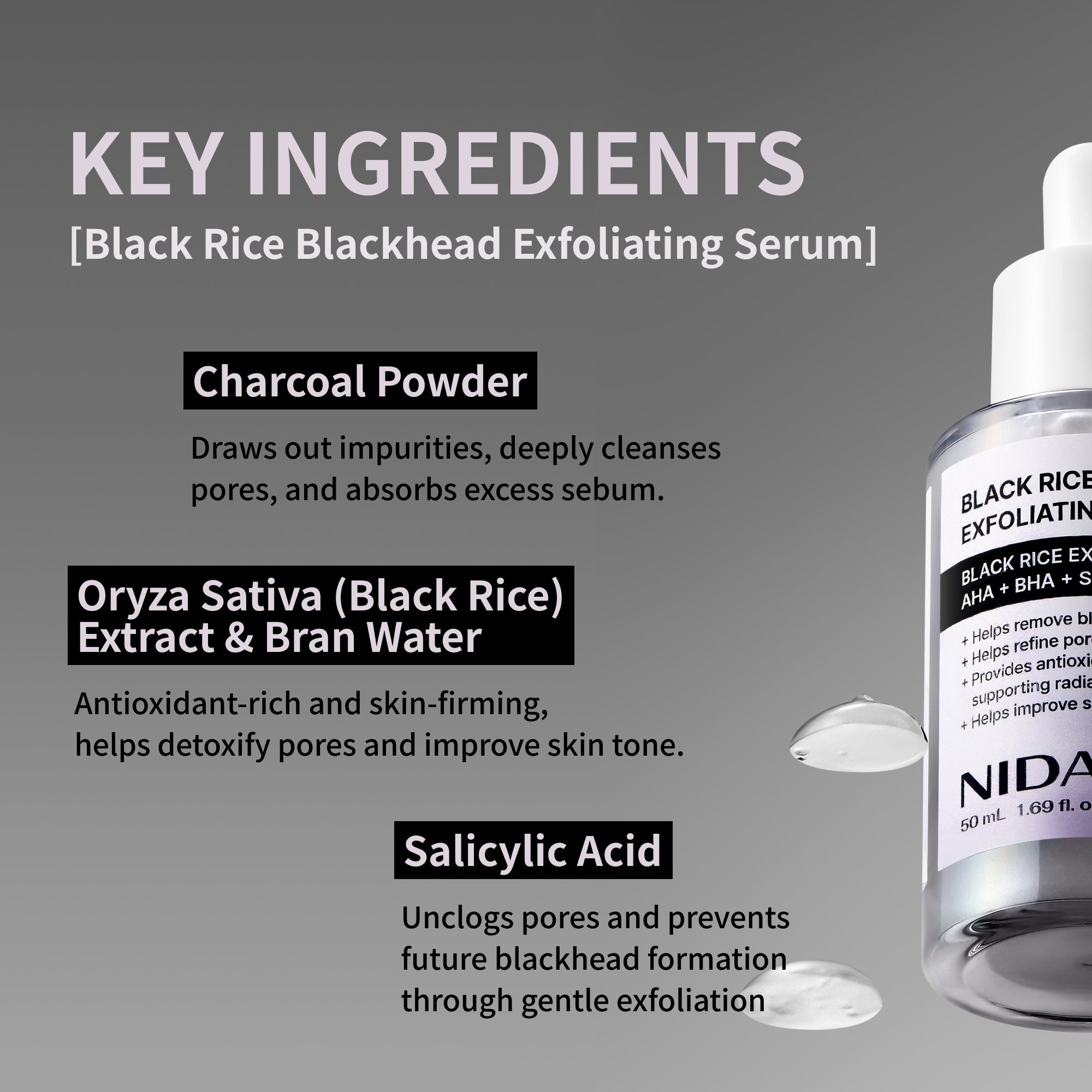 Paquete dúo de sueros exfoliantes blancos y negros NIDA